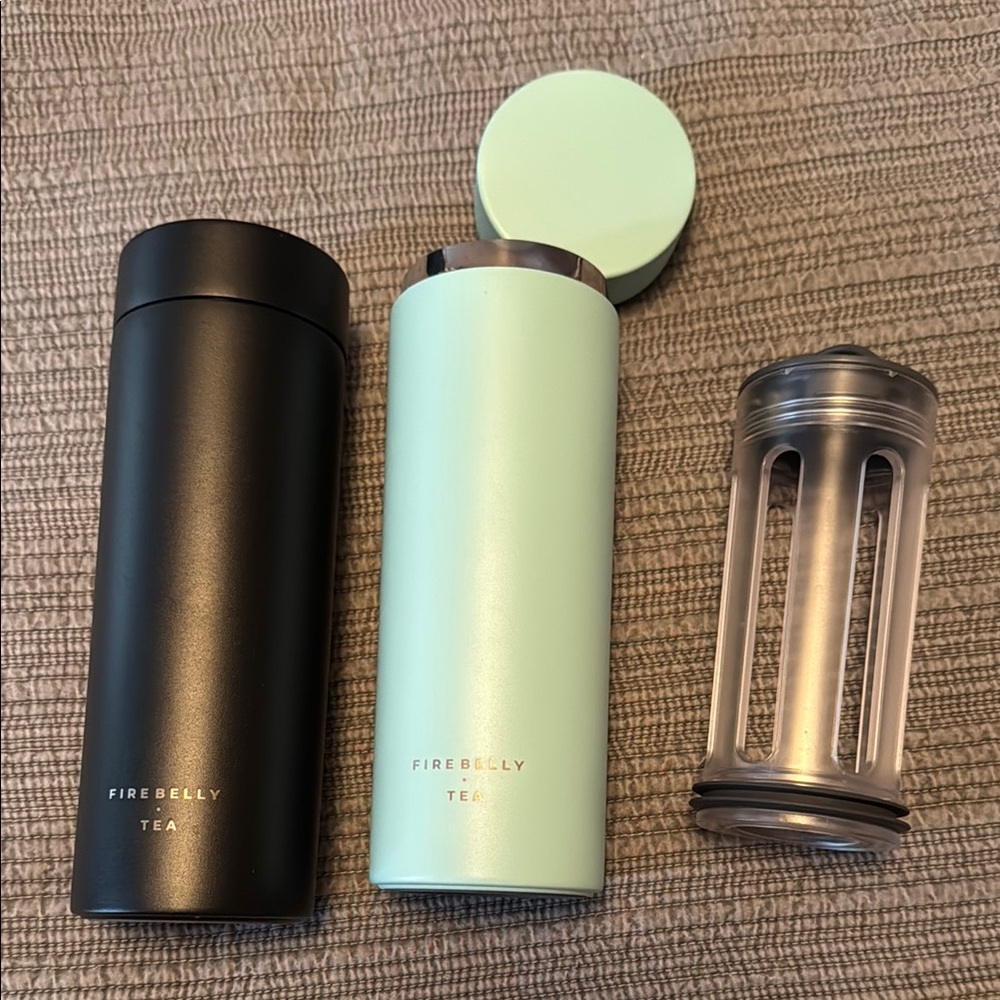 Firebelly Tea Black and Mint Travel Mugs